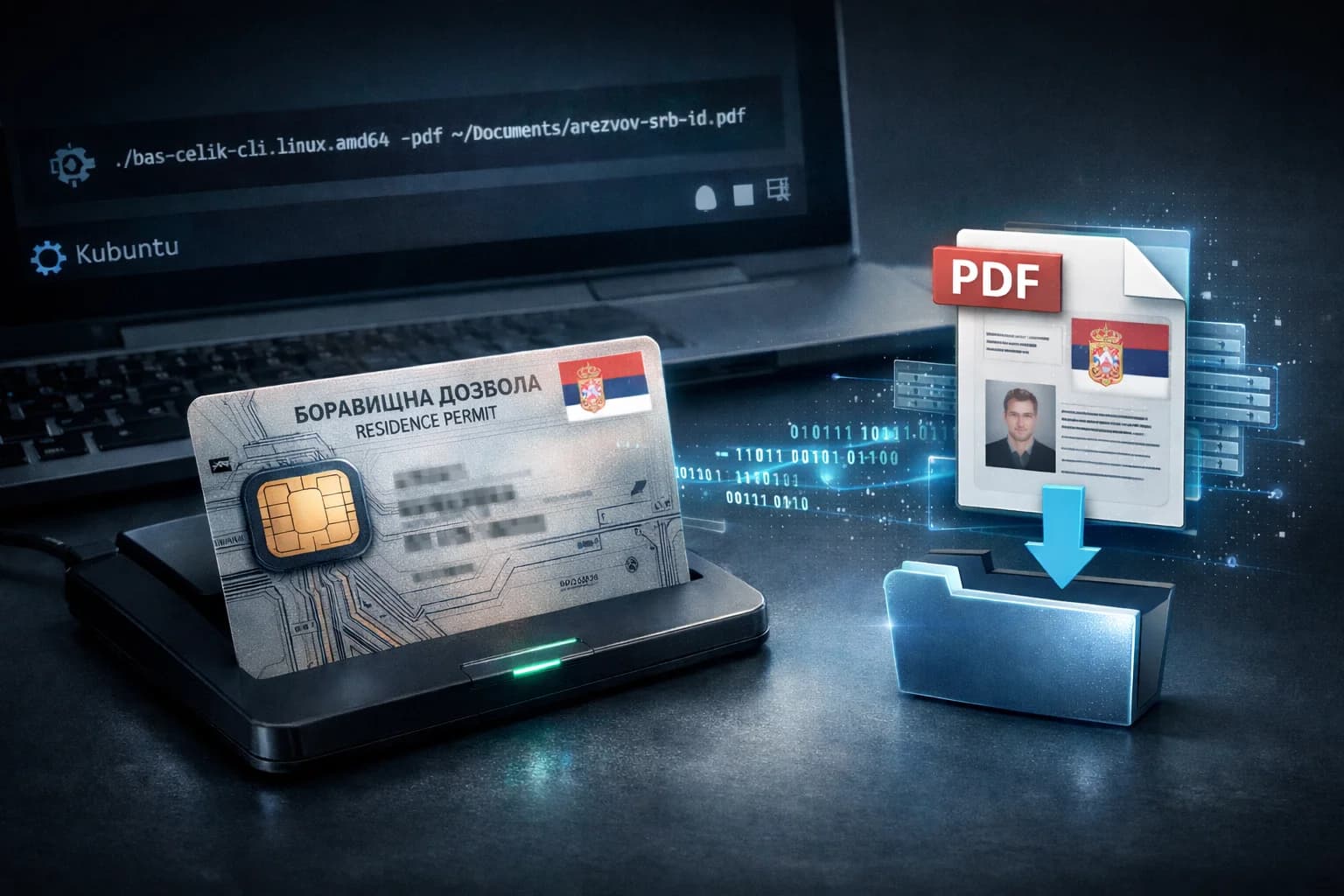 Exporting Data from a Serbian Residence Permit Card to PDF on Linux